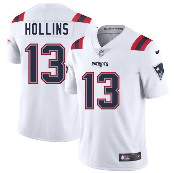 Men & Women & Youth New England Patriots #13 Mack Hollins White 2025 Vapor Limited Stitched Jersey
